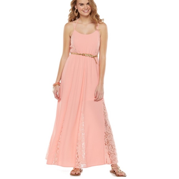 NWOT Candies Maxi Lace Godet Dress - Picture 2 of 7